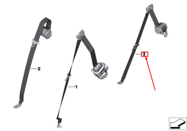 72117947731 - BMW X5 G05 Rear Left Seatbelt 72117947731 NEW GENUINE