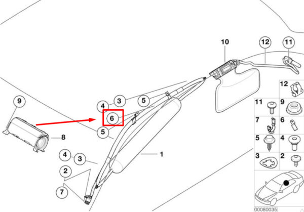 72128227993 - NEW BMW 5 E39 HEADBAG MOUNT 8227993 72128227993 ORIGINAL