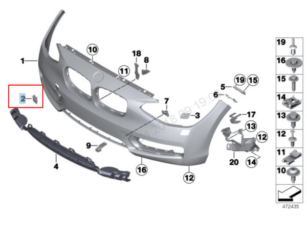 7387170 - NEW BMW 1 F21 FRONT BUMPER TOW HOOK COVER 51117387170 7387170 2015 OEM