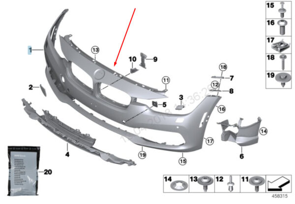7445094 - NEW BMW 3 F30 FRONT BUMPER 51117445094 7445094 2016 OEM