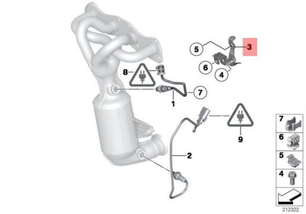 7566136 - NEW MINI R55 R56 LAMBDA PROBE OXYGEN SENSOR BRACKET 7566136 11787566136 OEM