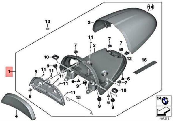 77348565828 - Genuine BMW R nineT Aluminum Knuckle Cover R9T 77348565828