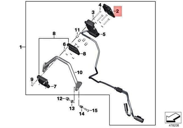 77527726412 - BMW K02 original crib mounting cover 77527726412