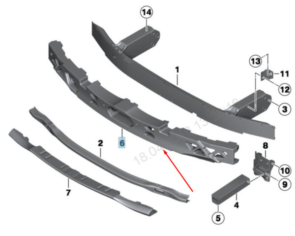 8049293 - NEW BMW 5 GT F07 FRONT M SPORT BUMPER FOAM 51118049293 8049293 2015 OEM