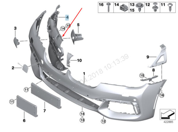 8061129 - NEW BMW 7 G11 LEFT FOG LIGHT BRACKET 51118061129 8061129 2016 OEM