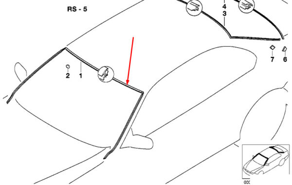8172745 - NEW BMW 5 SERIES E39 WINDSHIELD UPPER MOULDING TRIM 8172745 51318172745 OEM