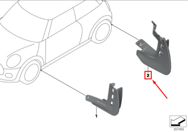 82162338566 - NEW OEM MINI COOPER F56 REAR MUD FLAPS SET 82162338566 GENUINE