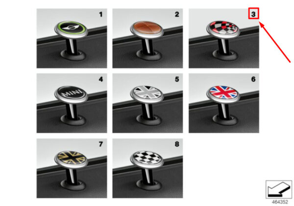 82292358510 - MINI CLUBMAN F54 Door Lock Button Pin Set JCW PRO 82292358510 NEW GENUINE