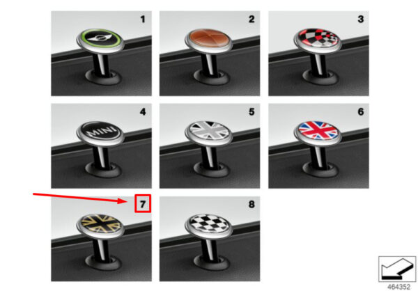 82292406337 - MINI COOPER R56 interior door locking pin button cap set 82292406337 NEW