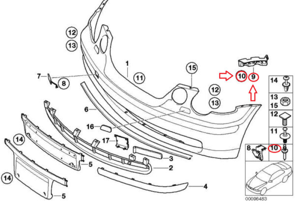 8252797 - NEW BMW 3 Series e46 CAR ATTACHMENTS SET 8252797 8252798 ORIGINAL