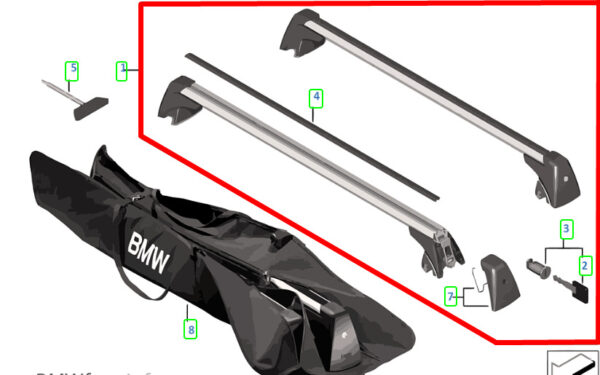 82712347755 - NEW BMW 5 F11 ROOF RAIL SET 82712347755 2347755 ORIGINAL