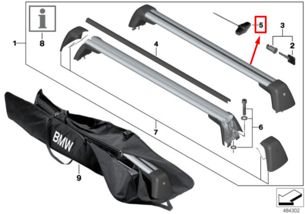 82722405638 - BMW 5 G30 torque wrench 82722405638 2405638 NEW ORIGINAL