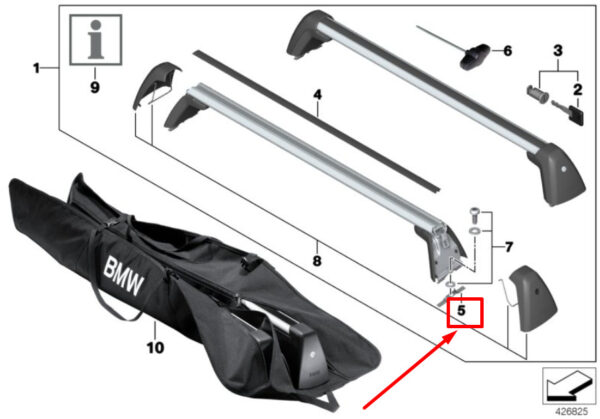 82792406019 - NEW BMW 2 F22 ROOF RACK CARRIER GUTTER PROTECTOR 2406019 82792406019 ORIGINAL