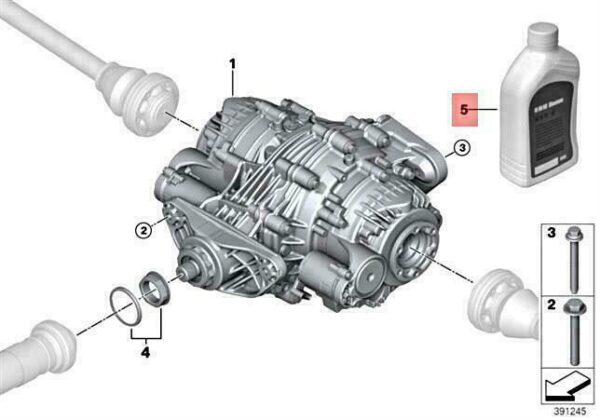 83120445832 - 3PCS OEM BMW X5 M X6 E70 E71 F15 DIFFERENTIAL OIL SAF CARBON MODULE 83120445832