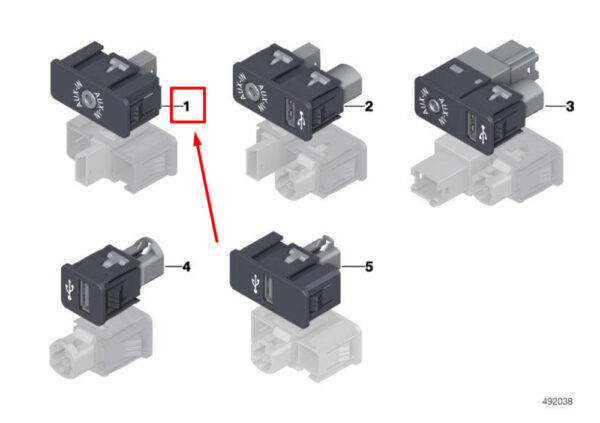 84109229293 - NEW BMW 2 COUPE F22,F87 AUX IN-SOCKET CONNECTOR 84109229293 9229293