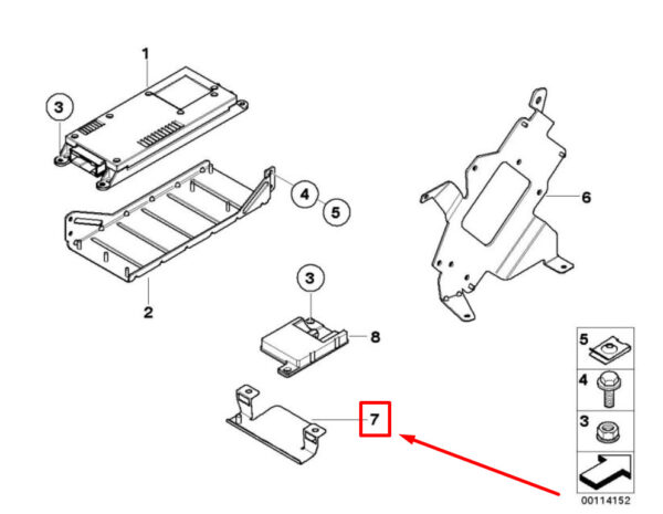 84136912160 - NEW BMW 3 E46 BLUETOOTH ANTENNA BRACKET 6912160 84136912160 ORIGINAL