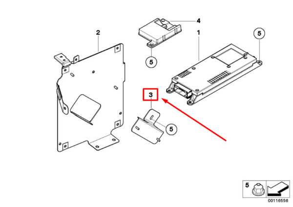 84136932937 - NEW BMW X5 E53 TELEMATICS CONTROL UNIT BRACKET 84136932937 6932937 ORIGINAL
