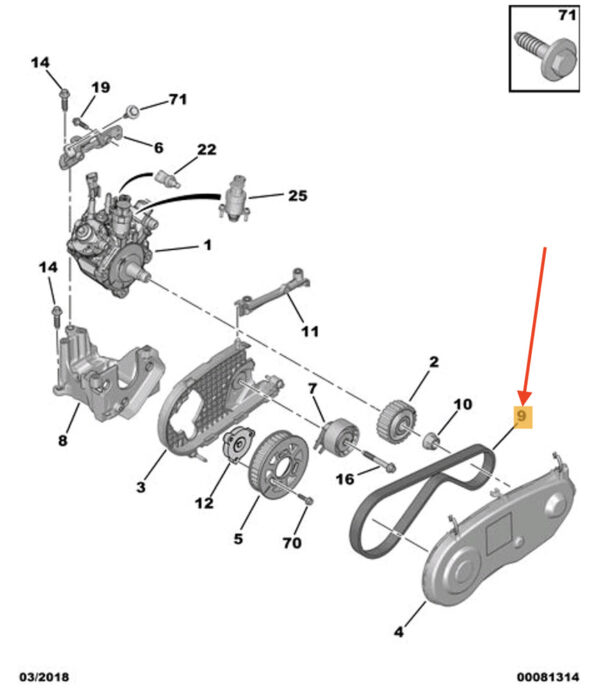 192685 - NEW CITROËN C5 TIMING BELT 192685 GENUINE