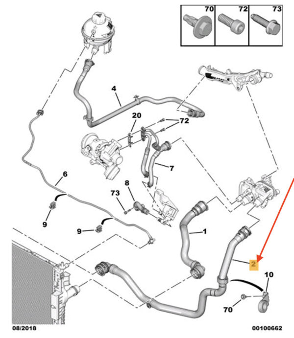 9670814280 - PEUGEOT 3008 Radiator Outlet Hose 9670814280 New Genuine