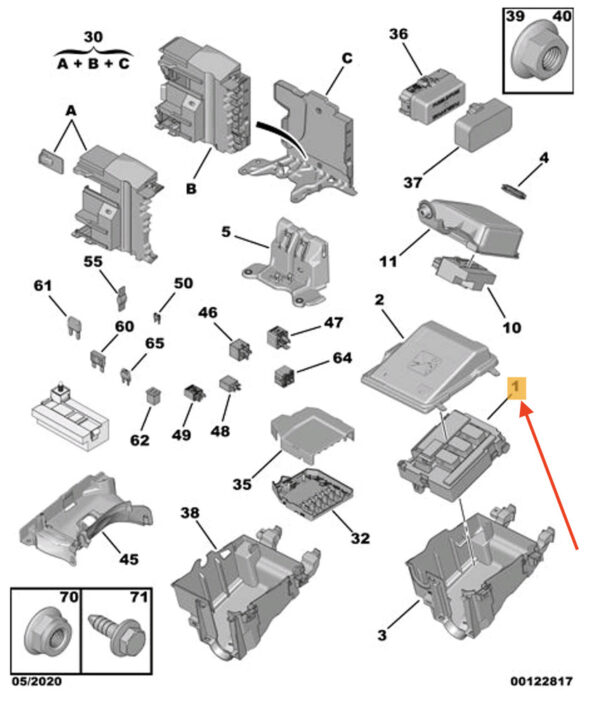 9810296180 - PEUGEOT 3008 Engine Fuse Box 9810296180 New Genuine
