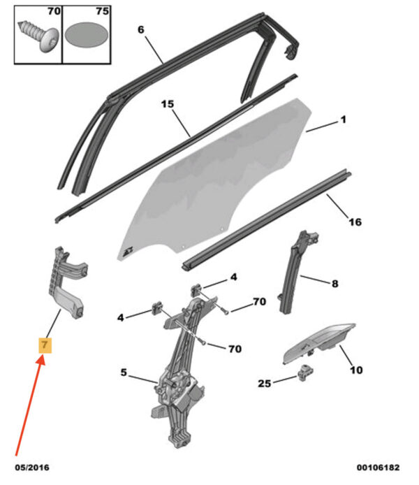 9811415580 - PEUGEOT 3008 Rear Left Door Groove Guide 9811415580 New Genuine