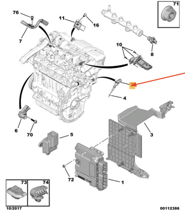 9812983580 - PEUGEOT 3008 Coolant Temperature Sensor 9812983580 New Genuine
