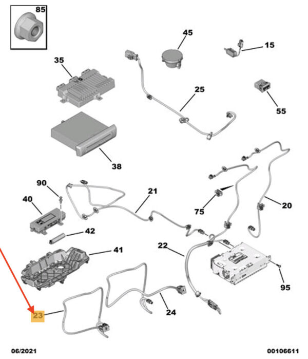 9813940080 - PEUGEOT 3008 USB Cable 9813940080 New Genuine