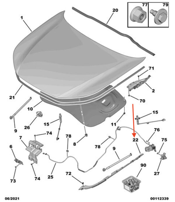 9822070080 - PEUGEOT 508 FRONT WING LEFT SUPPORT 9822070080 NEW GENUINE