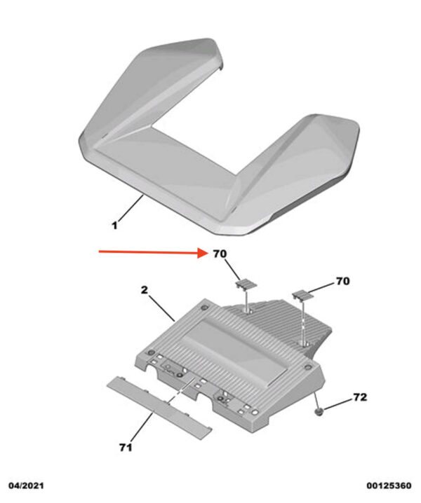 9834913780 - PEUGEOT 2008 Engine Cover Fixing Closer 9834913780 New Genuine