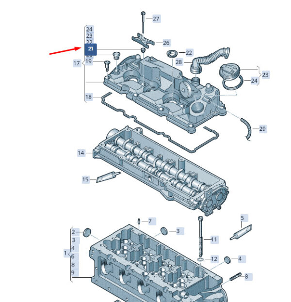 04L103631A - New SKODA SUPERB MK3 Cylinder Head Cover Grommet 04L103631A