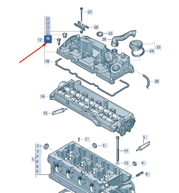 04L103831 - New SKODA SUPERB MK3 Cylinder Head Cover Bolt 04L103831