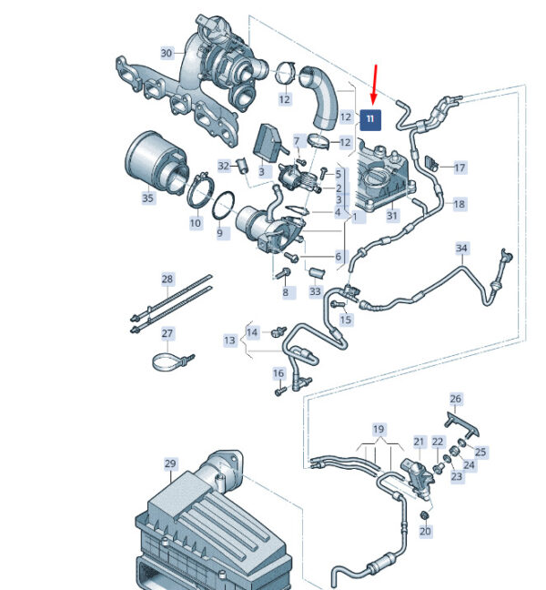 04L131521AF - NEW ŠKODA SUPERB MK3 EGR CONNECTING PIPE 04L131521AF ORIGINAL
