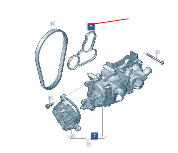 05E121119B - ŠKODA SUPERB MK3 coolant pump seal 05E121119B, original