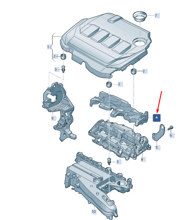 05L103954D - NEW ŠKODA SUPERB MK3 CYLINDER HEAD COVER STEAM 05L103954D ORIGINAL