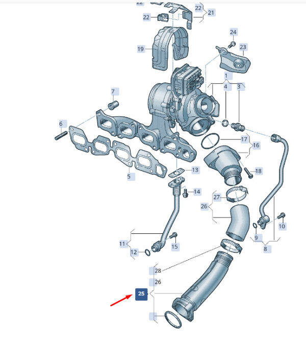 05L145762D - NEW ŠKODA SUPERB MK3 CHARGE AIR PIPE 05L145762D ORIGINAL