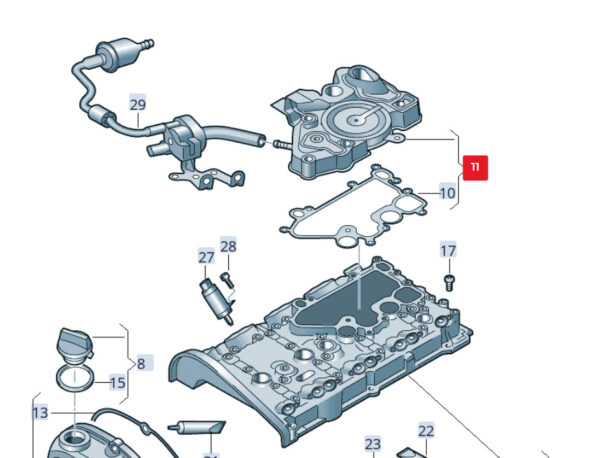 06K103495AG - SEAT ALHAMBRA 710 711 OIL SEPARATOR 06K103495AG NEW GENUINE
