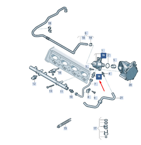 06L127065 - NEW ŠKODA SUPERB MK3 FUEL PUMP CONNECTION UNION 06L127065 ORIGINAL