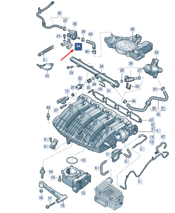 06L133519E - ŠKODA SUPERB MK3 AKF valve mount 06L133519E, original part