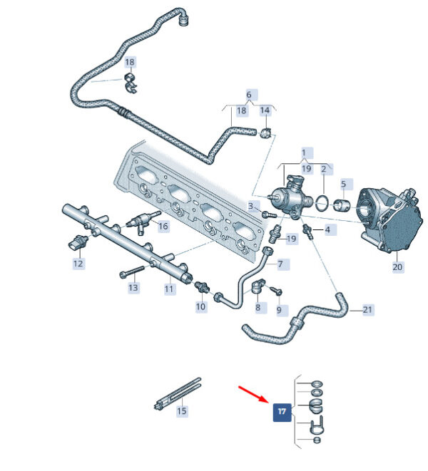 06L998907 - NEW ŠKODA SUPERB MK3 FUEL VALVE REPAIR KIT 06L998907 ORIGINAL