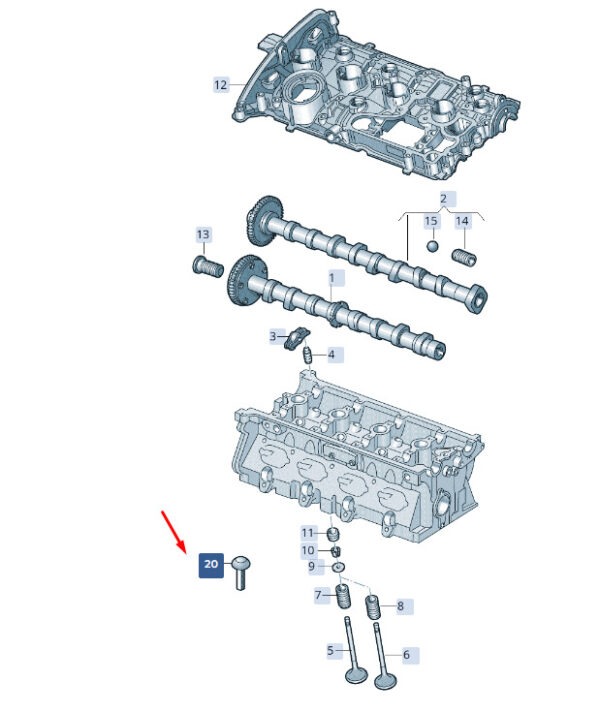 100109001B - ŠKODA SUPERB MK3 valve shaft gasket pass sleeve 100109001B NEW ORIGINAL