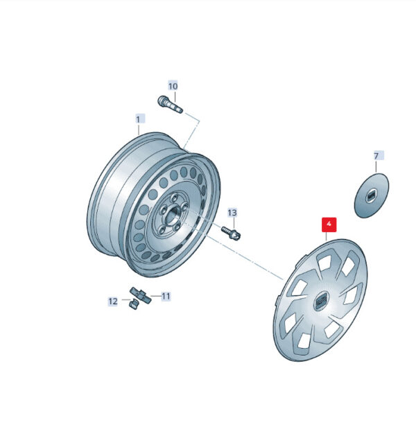 1SL601147A1ZX - NEW SEAT MII KF1 WHEEL CLOUD THABRING RING COVER 1SL601147A1ZX ORIGINAL