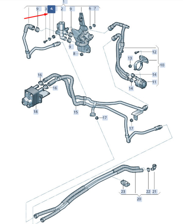 1T0805179A - New SKODA SUPERB MK3 Coolant Hose Control Sleeve 1T0805179A