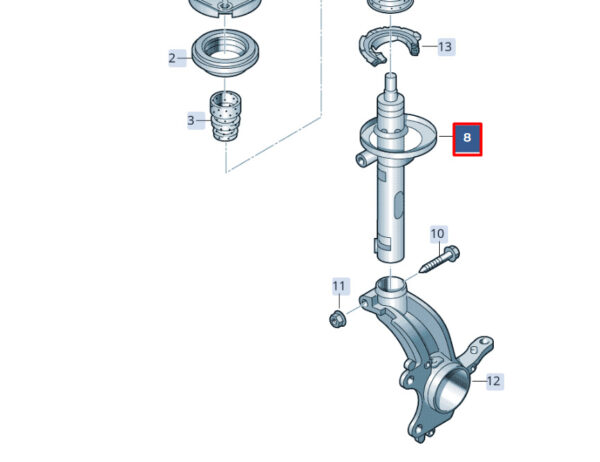2Q0413031BF - SEAT Ibiza V KJ1 shock absorber front left gas damper 2Q0413031BF NEW ORIGINAL