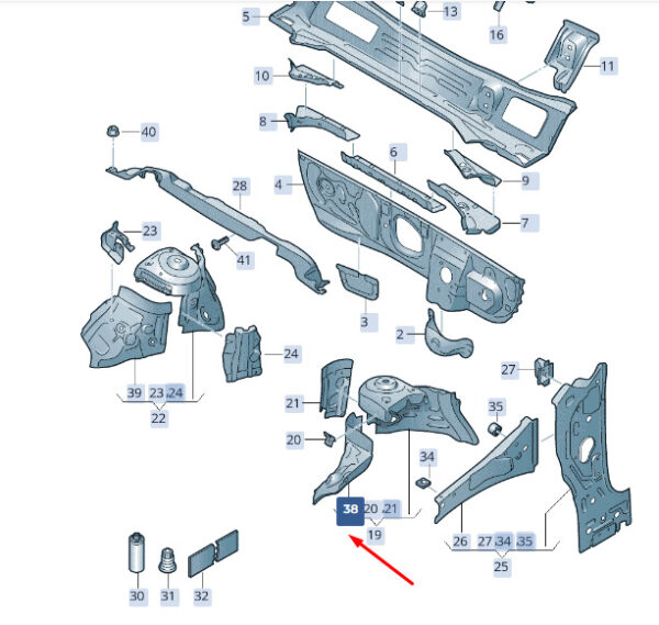 2Q0805159 - NEW ŠKODA KAMIQ NW4 FRONT LEFT WHEELHOUSE FRONT 2Q0805159 ORIGINAL