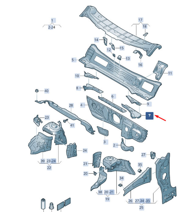 2Q0805397 - ŠKODA KAMIQ NW4 water box front left 2Q0805397, original part