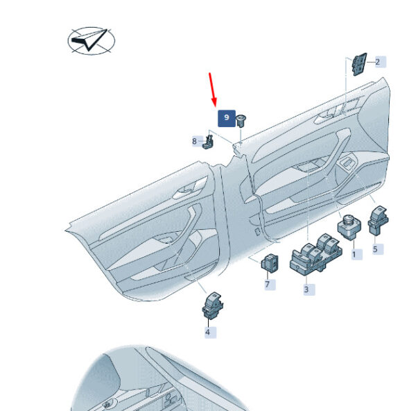 3C09192429B9 - ŠKODA SUPERB MK3 warning light sleeve 3C09192429B9, original part