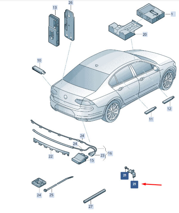 3C8962283 - NEW ŠKODA SUPERB MK3 ACCESS/START AUTHORIZATION BRACKET 3C8962283 ORIGINAL