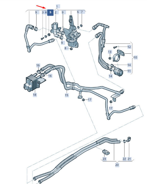 3D0422095 - New SKODA SUPERB MK3 Coolant Hose Control Grommet 3D0422095