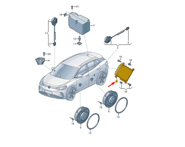 3G0035466B - ŠKODA ENYAQ IV Sound System Amplifier 3G0035466B, Original Part