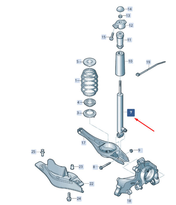 3Q0513045AD - New SKODA SUPERB MK3 Rear Shock Absorber 3Q0513045AD